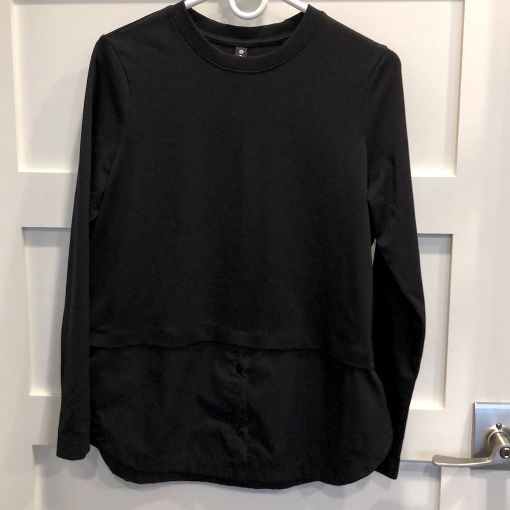 Athleta size small mixed media long sleeve shirt